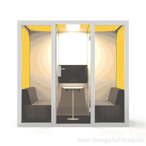 Indoor High Tech Soundproof Glass 4 Person Booth